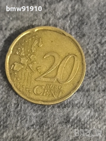 с грешка 20 евроцента Италия, снимка 2 - Нумизматика и бонистика - 54011158