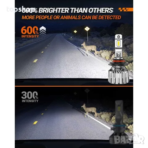 ЧИСТО НОВИ Запечатани LED Крушки SEALIGHT S6 (9005 / HB3) - 70W 18000LM 6500K  , снимка 2 - Аксесоари и консумативи - 55592086