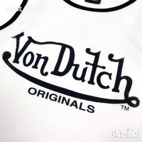 Дамски потник Von Dutch Ribbed Crop Tank Top, снимка 2 - Потници - 55104105