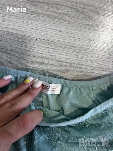 Дамски дантелен панталон H&M – размер XS (EU 34) | Маслиненозелен, снимка 3 - Панталони - 55095213