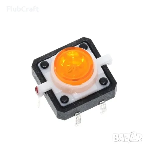 Микробутон TACT, 12x12x7.3mm, 2 позиции, 0.05A/12VDC, OFF-(ON), THT Различни Цветове, снимка 5 - Друга електроника - 55636193