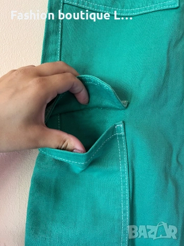 Зелен дамски панталон тип карго с много джобове 💚 Размер 32 отговаря на S 💚, снимка 4 - Панталони - 54743088