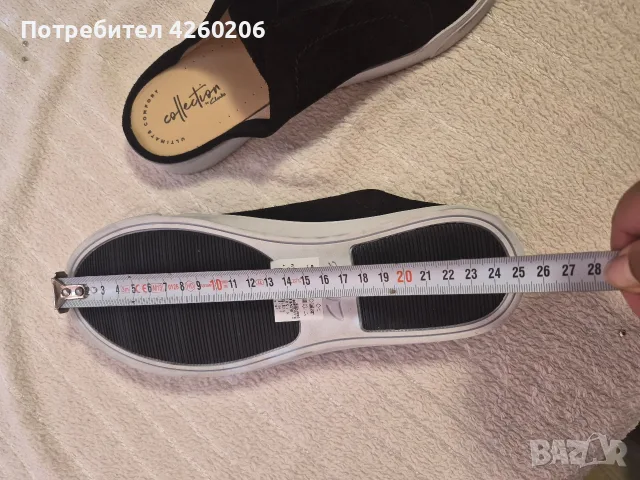 Оригинални ЕСТЕСТВЕН ВЕЛУР обувки Clarks, тип сникърси без пета (mules), размер 38 – НОВИ, снимка 4 - Дамски ежедневни обувки - 55693304