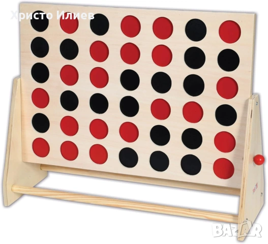 Дървена игра Линия от четири , снимка 2 - Образователни игри - 54856863