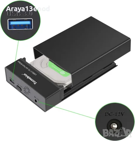 Външен USB 3.0 SATA корпус Tccmebius TCC-S863 за HDD и SSD 2.5"/3.5", снимка 2 - Захранвания и кутии - 55691606