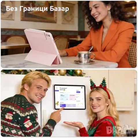 Нов Калъф за iPad Air 11 M4/M3/M2 розов магнитен въртящ се с гръб Защита Айпад, снимка 5 - Калъфи, кейсове - 55565152