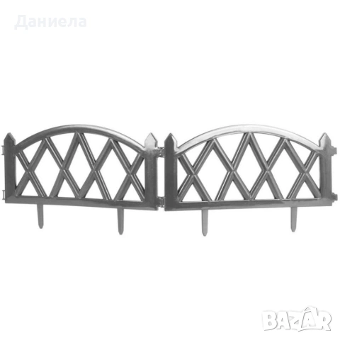 Декоративна графитна градинска ограда 50x30 см – комплект 6 бр., 300 см, снимка 5 - Декорация за дома - 54839485