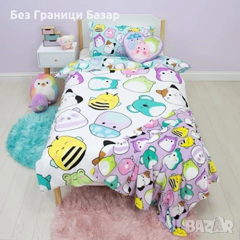 Нов Мек Детски Плик За Завивка Squishmallows С Калъфка За Възглавница Чаршаф за детска стая, снимка 4 - Спално бельо и завивки - 54638047