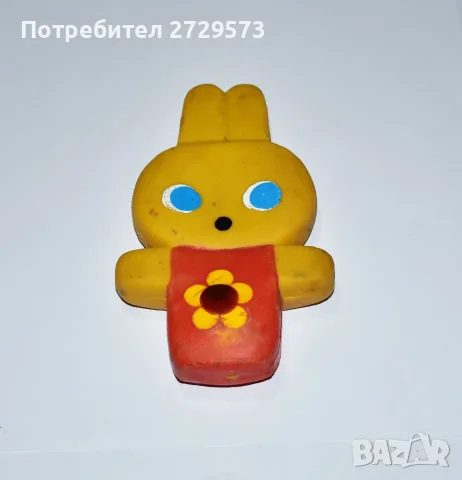Гумена играчка зайче - Стара детска играчка заек от соца , снимка 2 - Други ценни предмети - 55622404