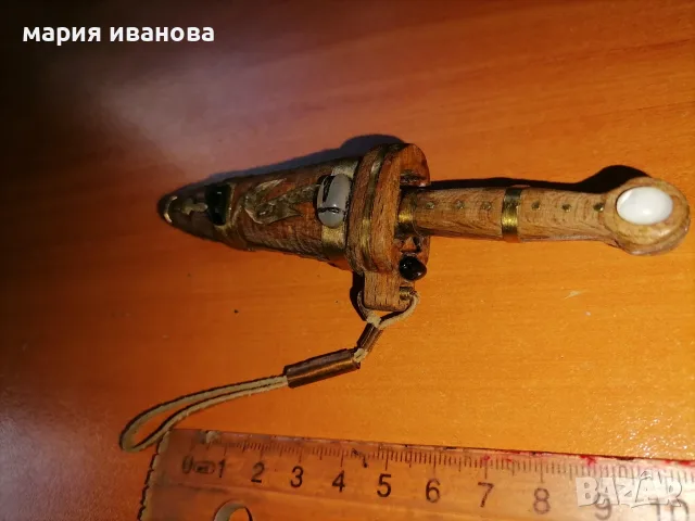 Стара кама с нова кания с украса от камъни скарабей , снимка 6 - Антикварни и старинни предмети - 55306099