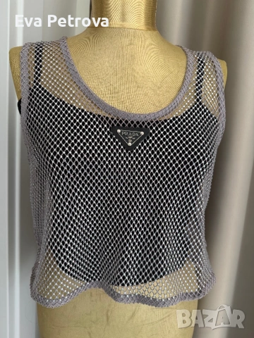 Prada crop top S дамски топ Прада, снимка 4 - Потници - 54447161
