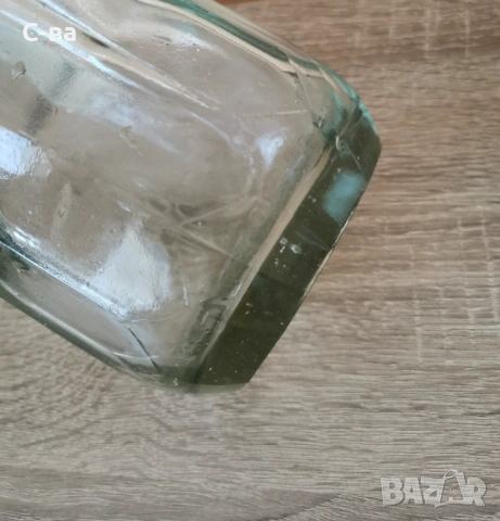 Стъклено лабораторно шише с шлифована тапа , снимка 5 - Антикварни и старинни предмети - 54188549