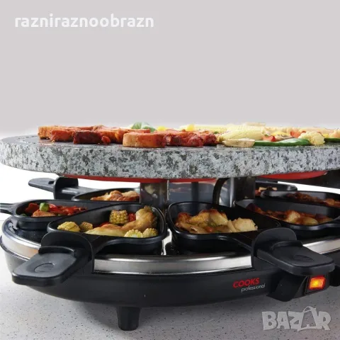 Раклет грил с овална каменна плоча Cooks Professional, снимка 5 - Скари - 55655759