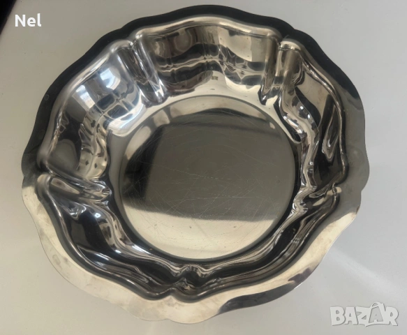 Плато/поднос и кръгла купа от  INOX, снимка 2 - Прибори за хранене, готвене и сервиране - 44457728