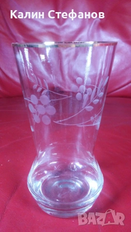 Ретро чаши за безалкохолно, ръчна гравюра, златен кант, 6 бр, снимка 4 - Чаши - 54173589