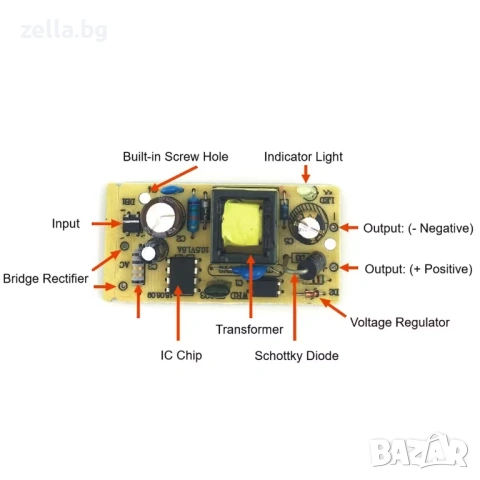 Стабилизирано захранване 5V 2A – Универсален DC адаптер за LED ленти, рутери, камери и Arduino 10396, снимка 3 - Друга електроника - 54692045