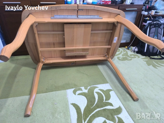Трапезна маса с размери 120см на 80см. Разпъната 150см, снимка 5 - Маси - 54896116