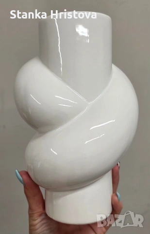 Ваза Rosenthal Node White 25 см., снимка 2 - Вази - 54563484