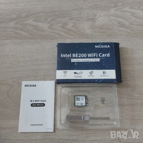 НОВА Wi-Fi 7 Карта Intel BE200 NGW + Bluetooth 5.4 | NICGIGA M.2 (5800Mbps)
