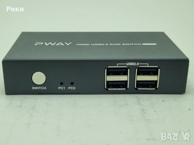 PWay PW-S7402H2 HDMI KVM Switch Dual Monitor 2 Port, 2 USB 2.0 Hub, снимка 3 - Други - 54743930