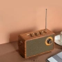 Bluetooth радио колонка AS23, 5W, 1500mAh, Кафява в ретро стил с кожена дръжка, снимка 2