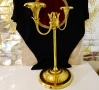 Позлатен месингов свещник 55 см.,4.5 кг. , снимка 8