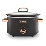 Tower Cavaletto 6.5L – Екстра голяма бавноготвеща тенджера в черно с акценти в розово злато, снимка 1