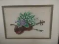Ръчен гоблен ,,Букет с цигулка", снимка 2