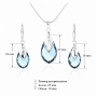 Комплект бижута Сваровски Aquamarine – колие и обеци със сини кристали капка, снимка 2