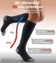 Нови Компресионни чорапи 20-30 mmHg, 2 чифта, до коляното, за пътуване и спорт, снимка 3