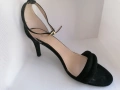 Черни велурени сандали - 7 см., снимка 4
