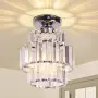 LED полилей с кристален дизайн за таван – хромирана визия, ефектно осветление, снимка 1