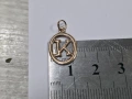Златна висулка "К" 14К 585 / 0,16 гр., снимка 5