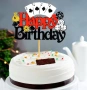 Покер Хазарт Карти Happy Birthday картонен топер заторта парти рожден ден декор, снимка 3