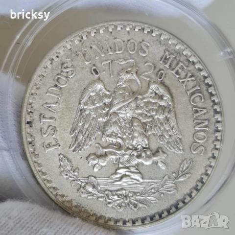 Мексико 1 песо 1944 • Silver Peso • Сребърна монета, снимка 2 - Нумизматика и бонистика - 54823337