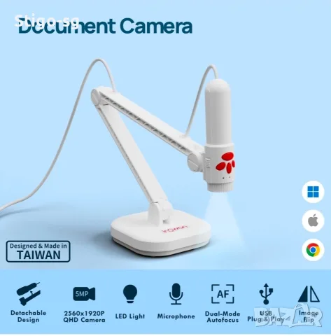 INSWAN INS-3, оригинална 3-в-1 USB камера за документи, предмети и презентации., снимка 2 - Камери - 55640377