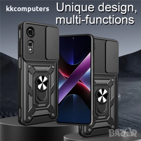 Калъф за ZTE nubia Neo 2 5G със Слайд Капак за Камерата, Стойка и Протектор – 6 цвята, снимка 3 - Калъфи, кейсове - 54124970