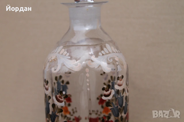 Ръчно рисувано Шише за алкохол, снимка 6 - Антикварни и старинни предмети - 54455347