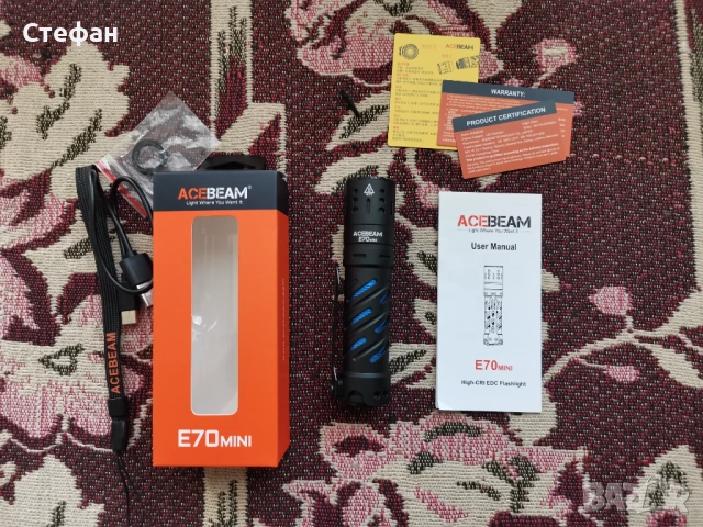 ХИТ ЦЕНА Мощен фенер Acebeam E70 Mini