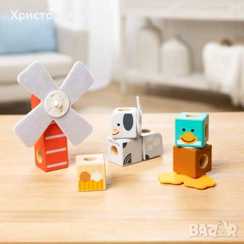 Дървен конструктор Melissa & Doug Blockables Горски приятели Ферма 16 части 2 вида, снимка 16 - Конструктори - 53411787