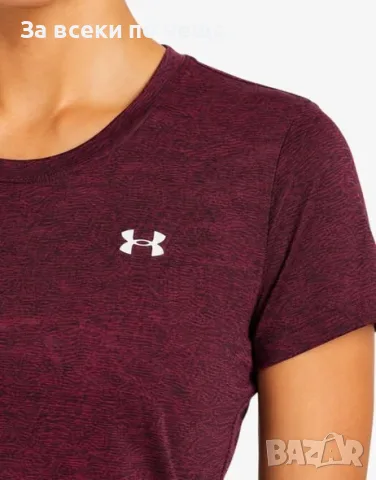 UNDER ARMOUR Tech Ssc Twist Tee Red Дамска Тениска👕Дамска Блуза С Къс Ръкав Код P2822, снимка 3 - Тениски - 55319952