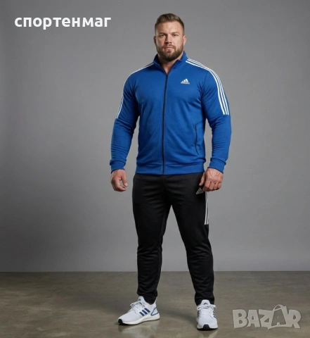 Мъжки анцуг полиамид ADIDAS CLASSIC син М до 6XL РЕАЛНО ГОЛЕМИ РАЗМЕРИ, снимка 2 - Спортни дрехи, екипи - 42834358