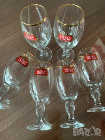 Комплект от 6 чаши за бира с логото на Stella Artois, снимка 2 - Чаши - 54766953