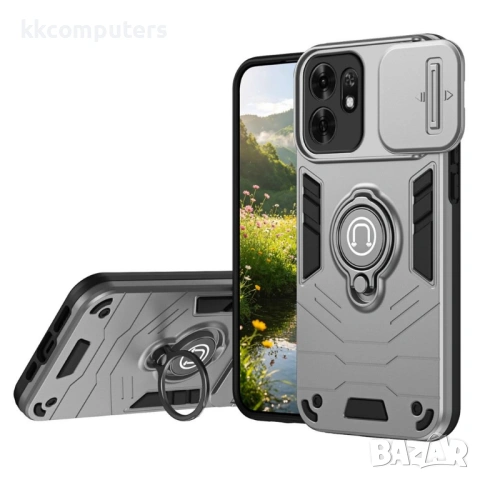 Калъф за Honor X6d 5G с Капаче за Камера и Стойка - PC+TPU, 3 цвята, снимка 3 - Калъфи, кейсове - 54518773