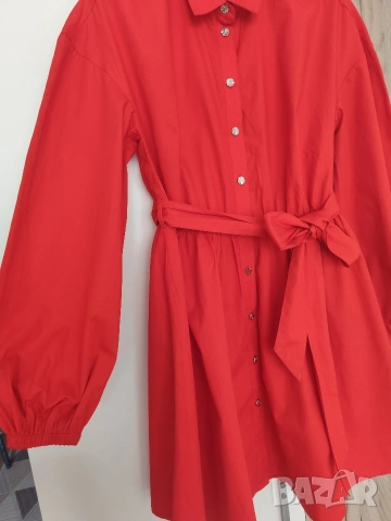 River Island Xs размер нова рокля в червено 100% памук , снимка 4 - Рокли - 54627134
