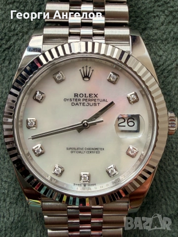 Rolex DateJust 41 126334 Jubilee Верижка с Диаманти и Перлен Циферблат