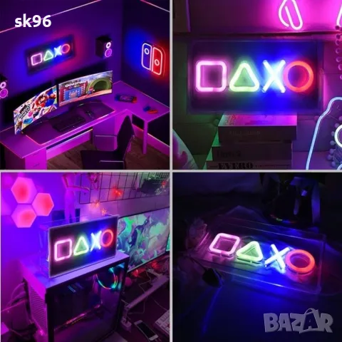 Неонова LED лампа Playstation, 29.8 см