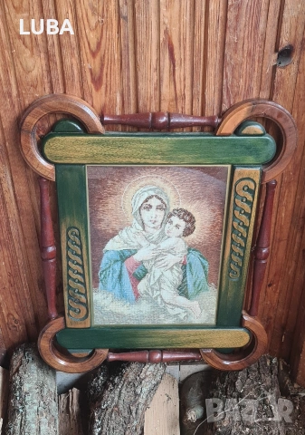 гоблен "Мадоната с Младенеца", снимка 2 - Гоблени - 53962745