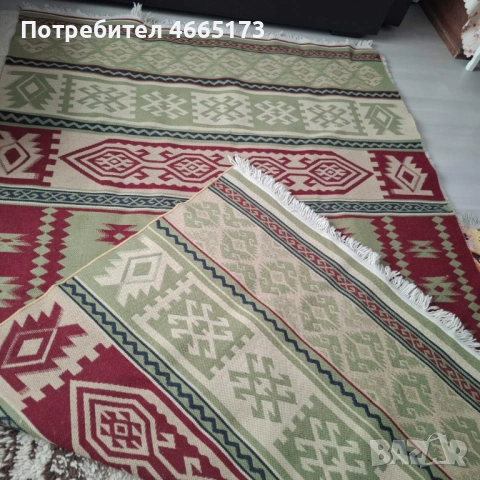 Килим с ресни / двулицев , снимка 2 - Килими - 54110890