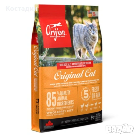 Пълноценна Храна за Подрастващи Котенца и Котки в Зряла възраст - 5.4кг- Original Cat Kitten- Orijen